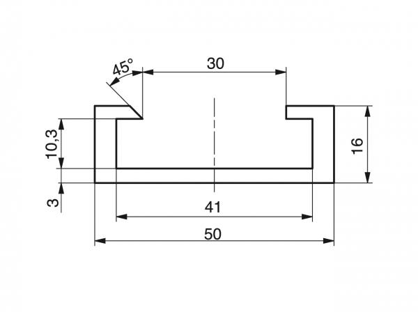 Profili di protezione per barra piatta - Profili per convogliamento e trasporto - Murtfeldt GmbH Kunststoffe - Technische Zeichnung 5