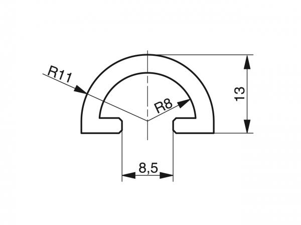 Rail profiles - Profiles for conveying and transportation - Murtfeldt GmbH Kunststoffe - Technische Zeichnung 2