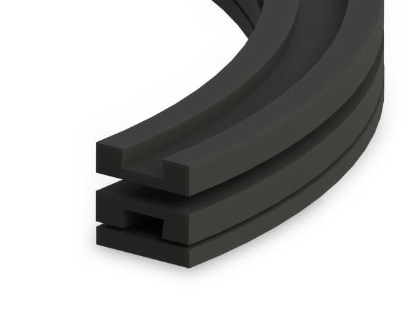 Guide curvate per catene a cerniera con guida a coda di rondine - Profili per convogliamento e trasporto - Murtfeldt GmbH Kunststoffe - Abbildung 1