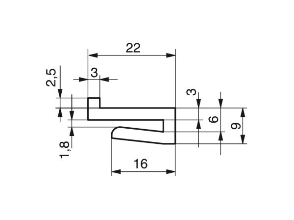 Profielen voor scharnierbandkettingen - Profielen voor overbrenging en transport - Murtfeldt GmbH Kunststoffe - Technische Zeichnung 12