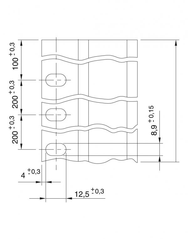 Tipo CKG 14H - Guide per catene a rulli - Murtfeldt GmbH Kunststoffe - Technische Zeichnung 2
