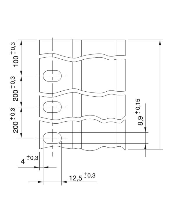 Type CKG 15V - Kettinggeleidingen voor rollenkettingen - Murtfeldt GmbH Kunststoffe - Technische Zeichnung 2