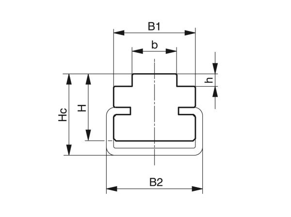 Type CT - Kettinggeleidingen voor rollenkettingen - Murtfeldt GmbH Kunststoffe - Technische Zeichnung 1