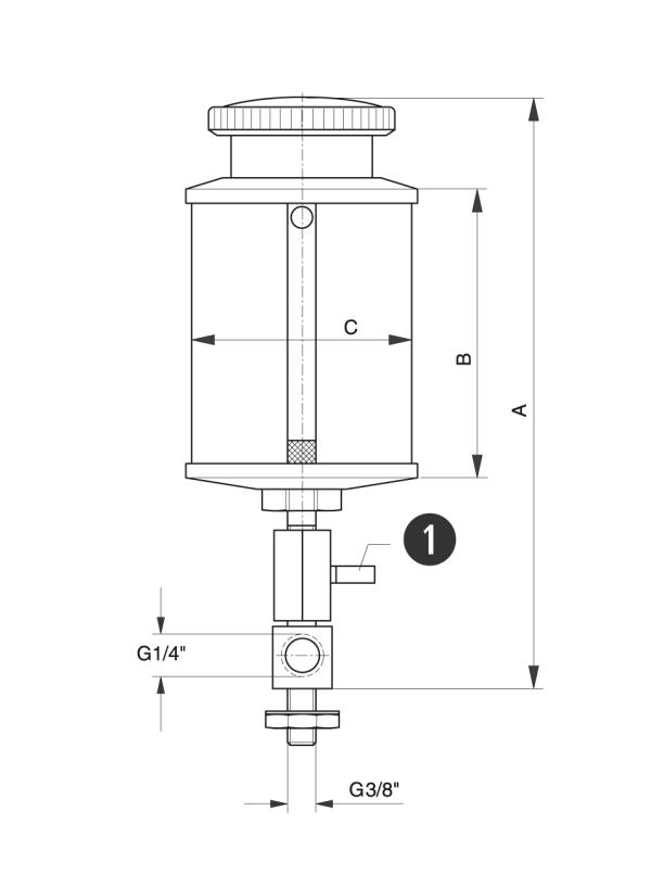 Tipo MOS - Sistemi di lubrificazione manuali - Murtfeldt GmbH Kunststoffe - Technische Zeichnung 1