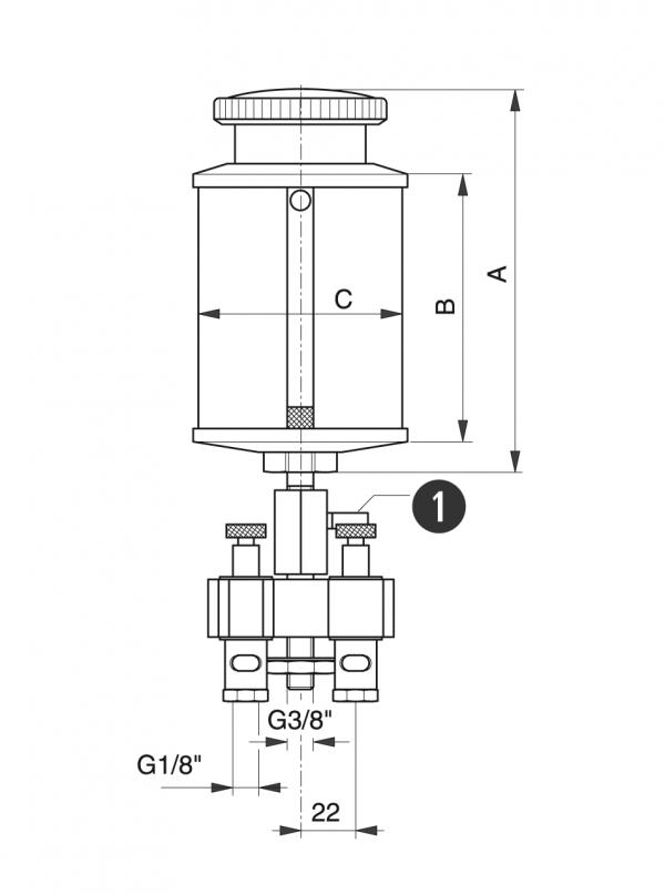 Tipo MTM - Sistemi di lubrificazione manuali - Murtfeldt GmbH Kunststoffe - Technische Zeichnung 1