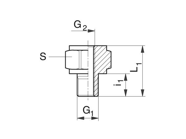 Reducing nipple - Lubrication system couplings - Murtfeldt GmbH Kunststoffe - Technische Zeichnung 1