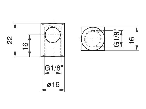 Angle pieces - Lubrication system couplings - Murtfeldt GmbH Kunststoffe - Technische Zeichnung 2