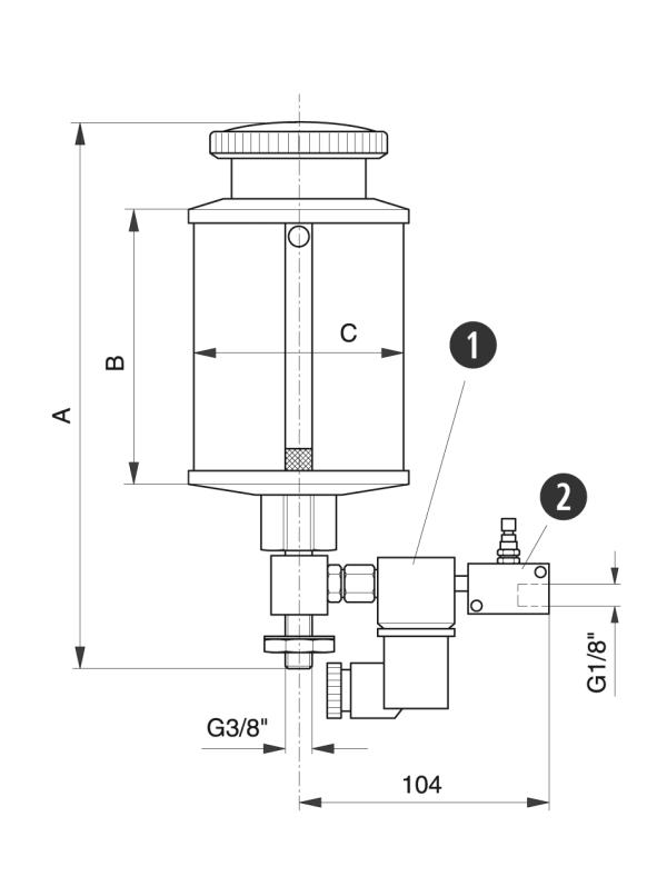 Tipo EPO - Unità di lubrificazione centralizzate - Murtfeldt GmbH Kunststoffe - Technische Zeichnung 1