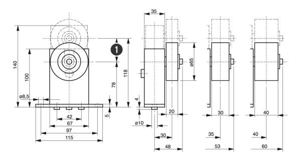 Spann-Box® gr.1 tipo SR-L - Tendicinghia automatici - Murtfeldt GmbH Kunststoffe - Technische Zeichnung 1