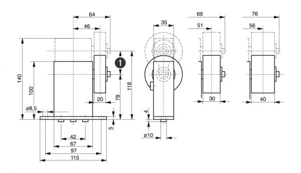 Spann-Box® gr.1 tipo SR-S - Tendicinghia automatici - Murtfeldt GmbH Kunststoffe - Technische Zeichnung 1