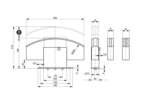 Spann-Box® size 2 with block profile - Chain tensioners for roller chains - Murtfeldt GmbH Kunststoffe - Technische Zeichnung 1