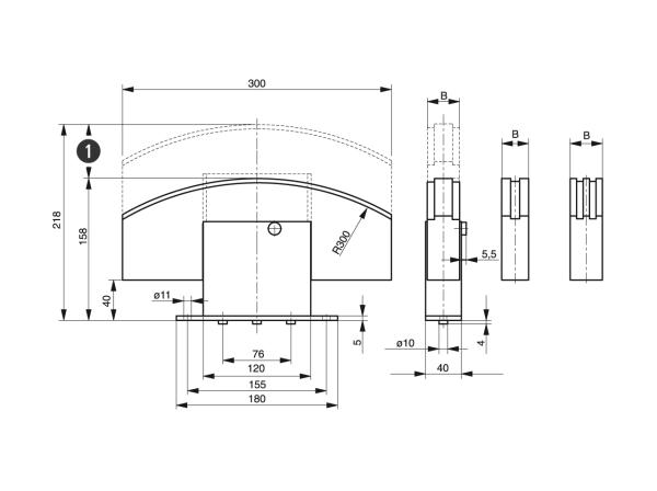 Spann-Box® gr.2 con profilo a blocco - Tendicatena per catene a rulli - Murtfeldt GmbH Kunststoffe - Technische Zeichnung 1