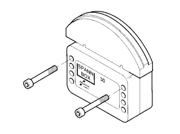 Spann-Box® gr.30 con profilo ad arco - Tendicatena per catene a rulli - Murtfeldt GmbH Kunststoffe - Technische Zeichnung 2
